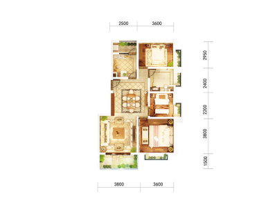 4室2厅1阳台 都铎城邦3号院户型图