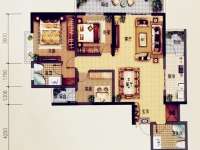 3室2廳1陽(yáng)臺(tái) 金馬悅城戶型圖