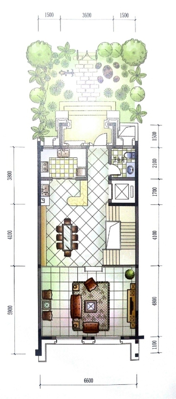 5室2廳3陽(yáng)臺(tái) 海東俊園一期別墅戶型圖
