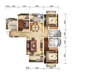 4室2廳2陽臺(tái) 都鐸城邦3號(hào)院戶型圖