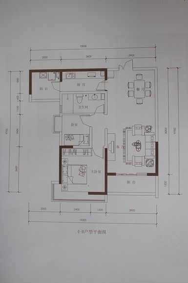 2室2廳2陽臺 云安陽光城戶型圖
