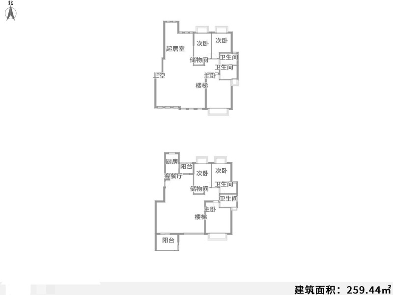 5室3廳3陽臺 佳湖花園別墅戶型圖