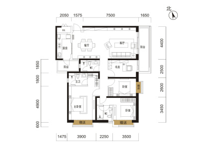 4室2厅1阳台 海伦国际米兰区户型图