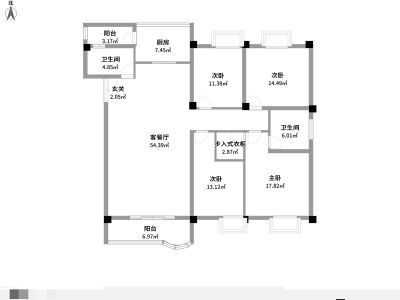 4室2厅2阳台 耀龙康城户型图