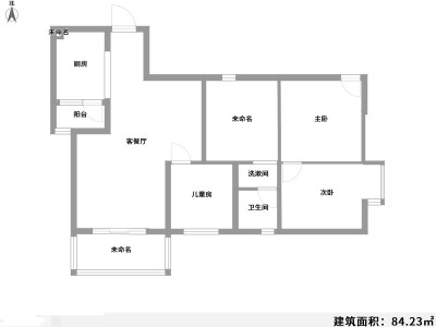 3室2廳1陽臺 月半灣戶型圖