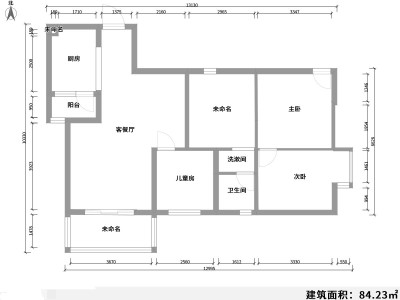 3室2廳1陽臺 月半灣戶型圖