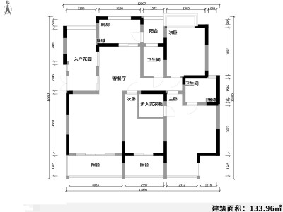 3室2厅1阳台 贵研自然界户型图