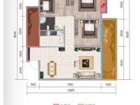 3室2廳2陽臺 恒泰滇池名門金逸嘉園戶型圖