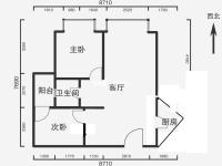 2室2廳1陽臺(tái) 新亞洲星澤園戶型圖
