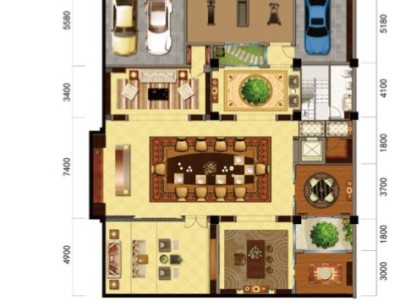 5室3廳4陽臺 碧桂園KCC云南映象別墅戶型圖