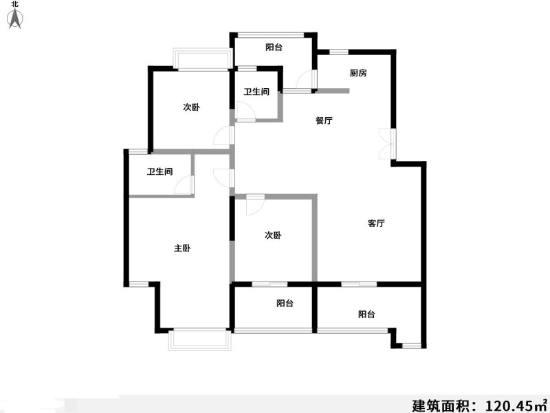 4室2廳3陽臺 貴研自然界戶型圖