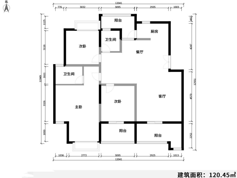 4室2廳3陽臺 貴研自然界戶型圖