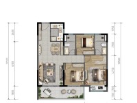 3室2廳1陽(yáng)臺(tái) 中交碧桂園映象美廬一期戶型圖
