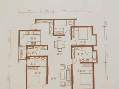 4室2厅2阳台 江东境界户型图