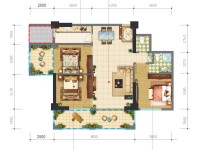 3室2廳 昆明湖上壩7號(hào)地塊瀾庭戶型圖