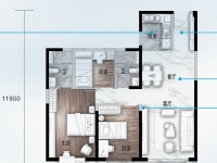 3室2廳1陽臺(tái) 碧桂園北城映象雨水苑戶型圖