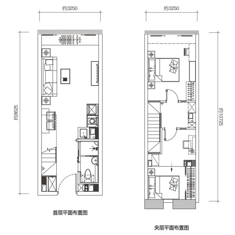 2室1厅1阳台 海伦国际海乐荟公寓户型图