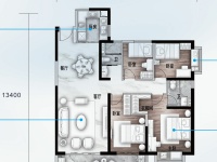 4室2廳2陽臺(tái) 碧桂園北城映象谷雨苑戶型圖