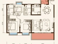 3室2廳1陽臺 保利城一期戶型圖