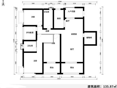4室2廳2陽臺 西府景苑戶型圖