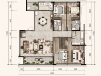 4室2廳1陽臺 昆明融創(chuàng)文旅城山語海南區(qū)戶型圖