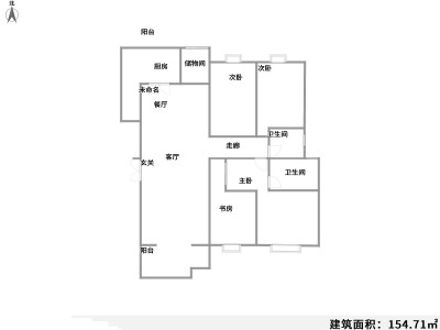 4室2厅2阳台 创意馨园户型图