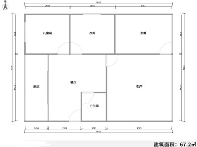 3室2廳1陽(yáng)臺(tái) 凱苑小區(qū)