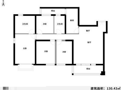 4室2厅1阳台 金坤尚城长乐里户型图