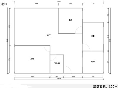 4室2廳2陽(yáng)臺(tái) 凱苑小區(qū)戶(hù)型圖