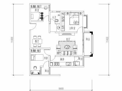 金科泰玺云麓書苑一期G2户型