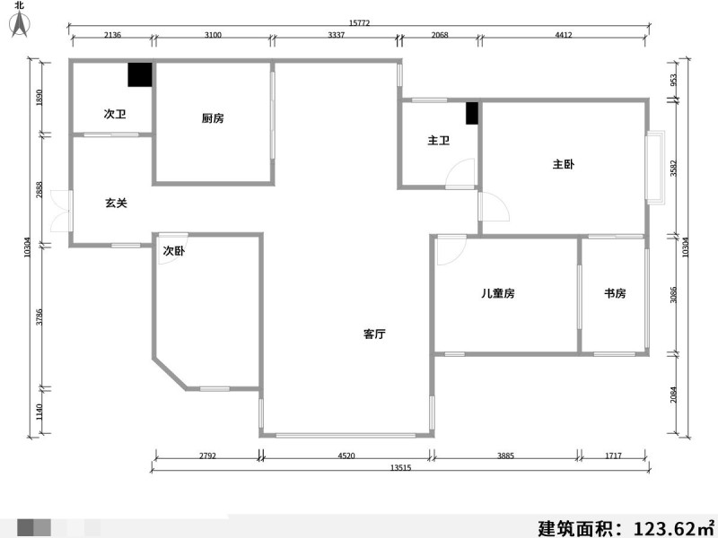 3室2厅2阳台 金坤尚城长乐里户型图