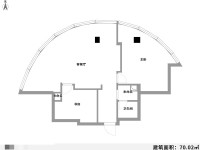 2室1廳1陽(yáng)臺(tái) 凱旋花園戶(hù)型圖