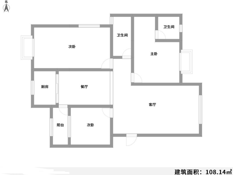 4室2厅2阳台 福源小区户型图