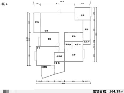 3室2廳2陽臺 湖畔之夢戶型圖