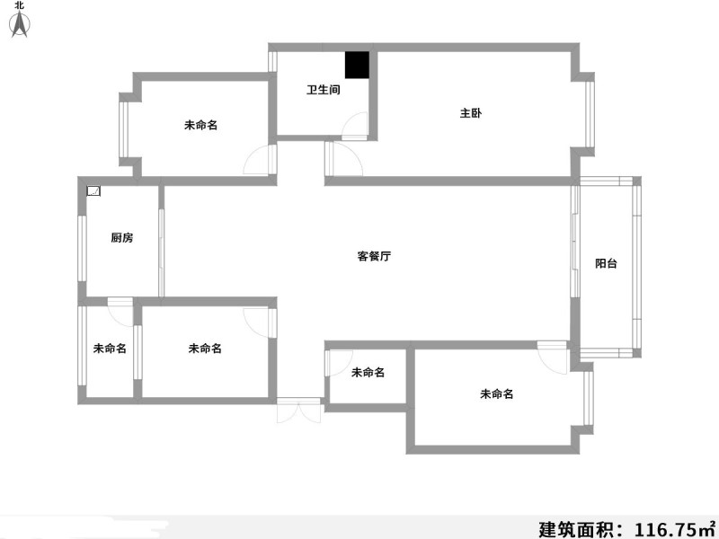 4室2厅2阳台 广福小区二期户型图