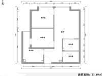 2室2廳1陽(yáng)臺(tái) 春城慧谷B區(qū)戶型圖