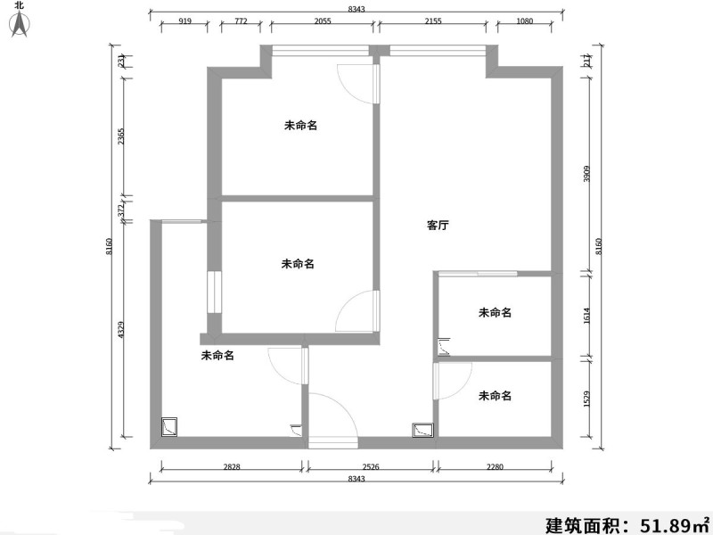 2室2廳1陽(yáng)臺(tái) 春城慧谷B區(qū)戶型圖