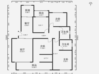 4室2廳3陽(yáng)臺(tái) 銘門(mén)高第戶型圖