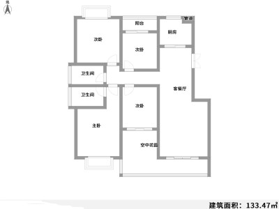 4室2廳3陽(yáng)臺(tái) 銘門(mén)高第戶型圖