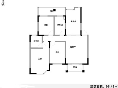 5室2廳1陽臺 銀德香榭麗園戶型圖
