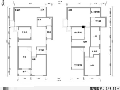 4室2廳2陽臺 玫瑰灣小區(qū)別墅戶型圖