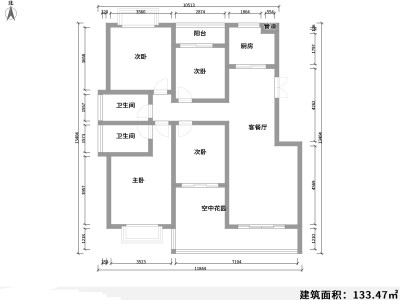 4室2廳3陽(yáng)臺(tái) 銘門(mén)高第戶型圖