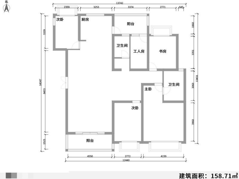 4室2廳2陽臺 湖畔之夢戶型圖