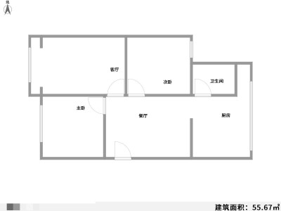 2室2厅1阳台 锦兴苑户型图
