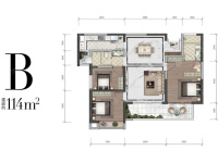 3室2廳2陽臺 招商雍和府一期戶型圖