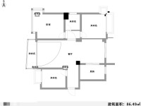 3室2廳1陽臺(tái) 高新文翠園戶型圖