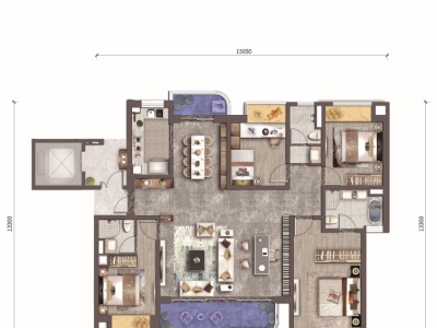 4室2廳2陽(yáng)臺(tái) 綠地東南亞中心428公館