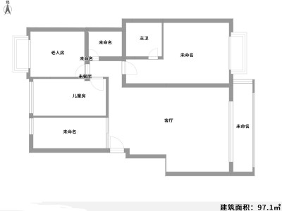 3室2厅1阳台 第一国际（棕榈泉花园）户型图