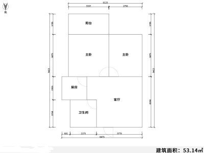 2室2厅1阳台 兴隆小区户型图