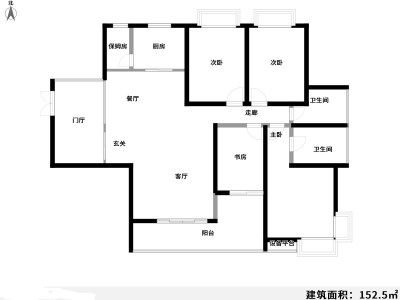 5室2廳3陽(yáng)臺(tái) 銀海暢園西區(qū)戶型圖